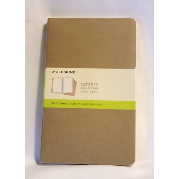 Moleskine Cashiers Collection Ruled Journals, Set of 3 Brown Plain Journals 60 p - Picture 1 of 3